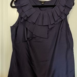 Ann Taylor Eggplant Colored 100% Silk Blouse